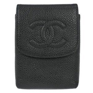 Chanel Black Caviar Cigarette Case Small Good